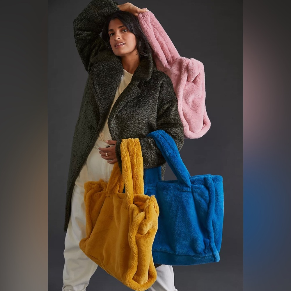 Anthropologie-Cozy Faux Fur Tote